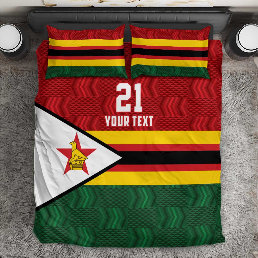 Custom Africa Cricket Zimbabwe Bedding Set Zimbabwean Pattern Flag Motif LT9