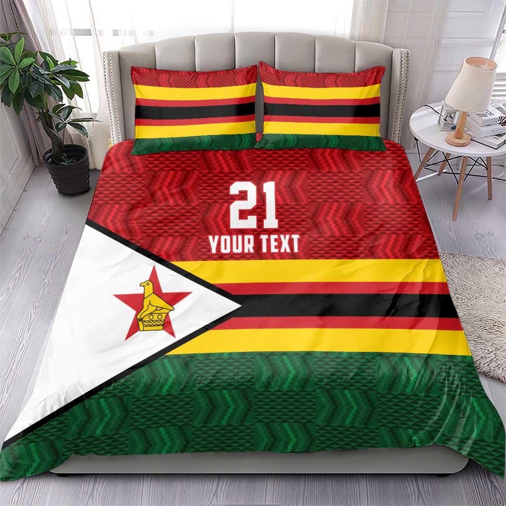 Custom Africa Cricket Zimbabwe Bedding Set Zimbabwean Pattern Flag Motif LT9