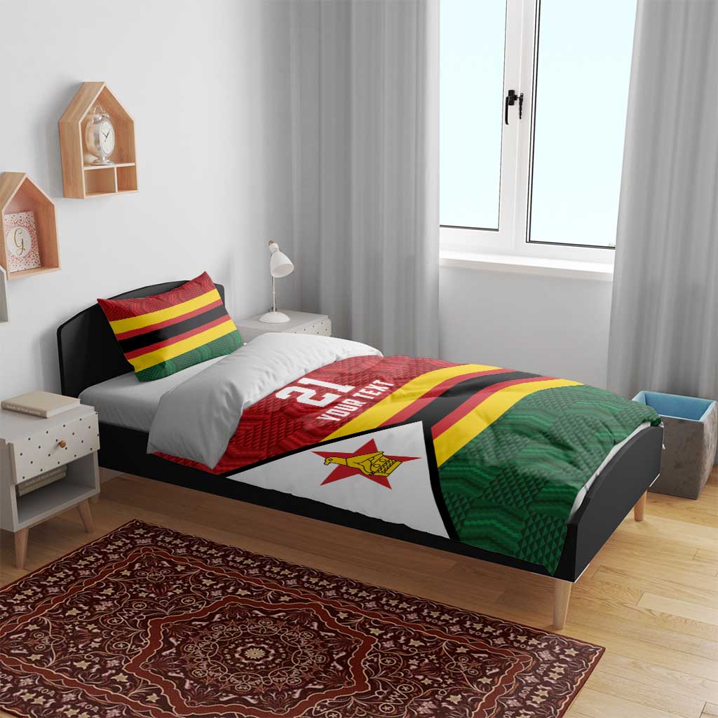 Custom Africa Cricket Zimbabwe Bedding Set Zimbabwean Pattern Flag Motif LT9
