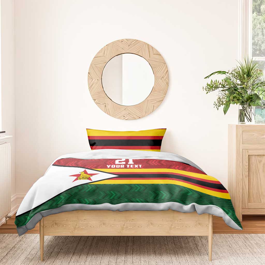 Custom Africa Cricket Zimbabwe Bedding Set Zimbabwean Pattern Flag Motif LT9