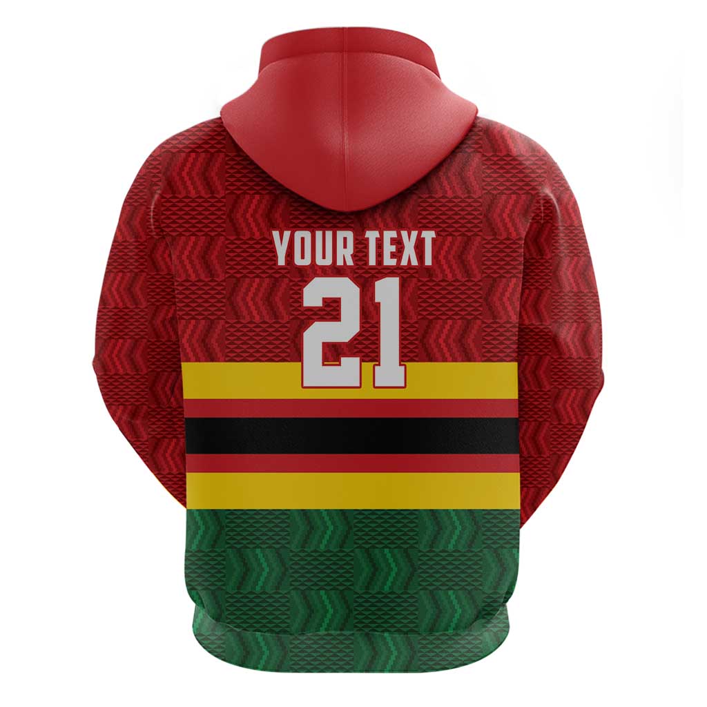 Zimbabwe Cricket Custom Hoodie Zimbabwean Pattern Flag Motif LT9