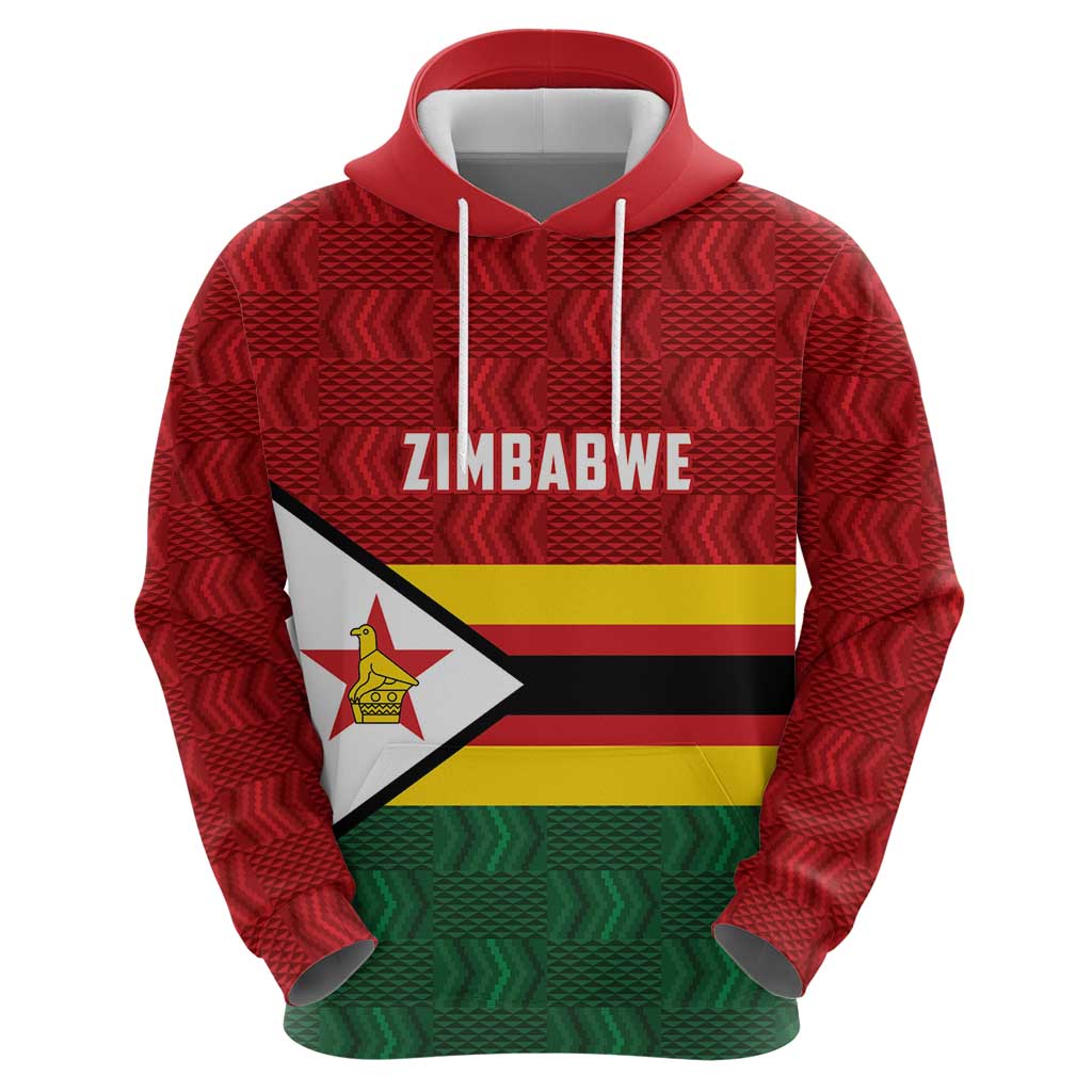 Zimbabwe Cricket Custom Hoodie Zimbabwean Pattern Flag Motif LT9