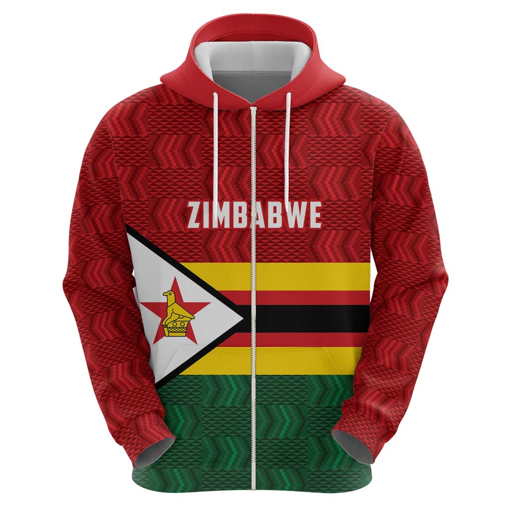 Zimbabwe Cricket Custom Hoodie Zimbabwean Pattern Flag Motif LT9