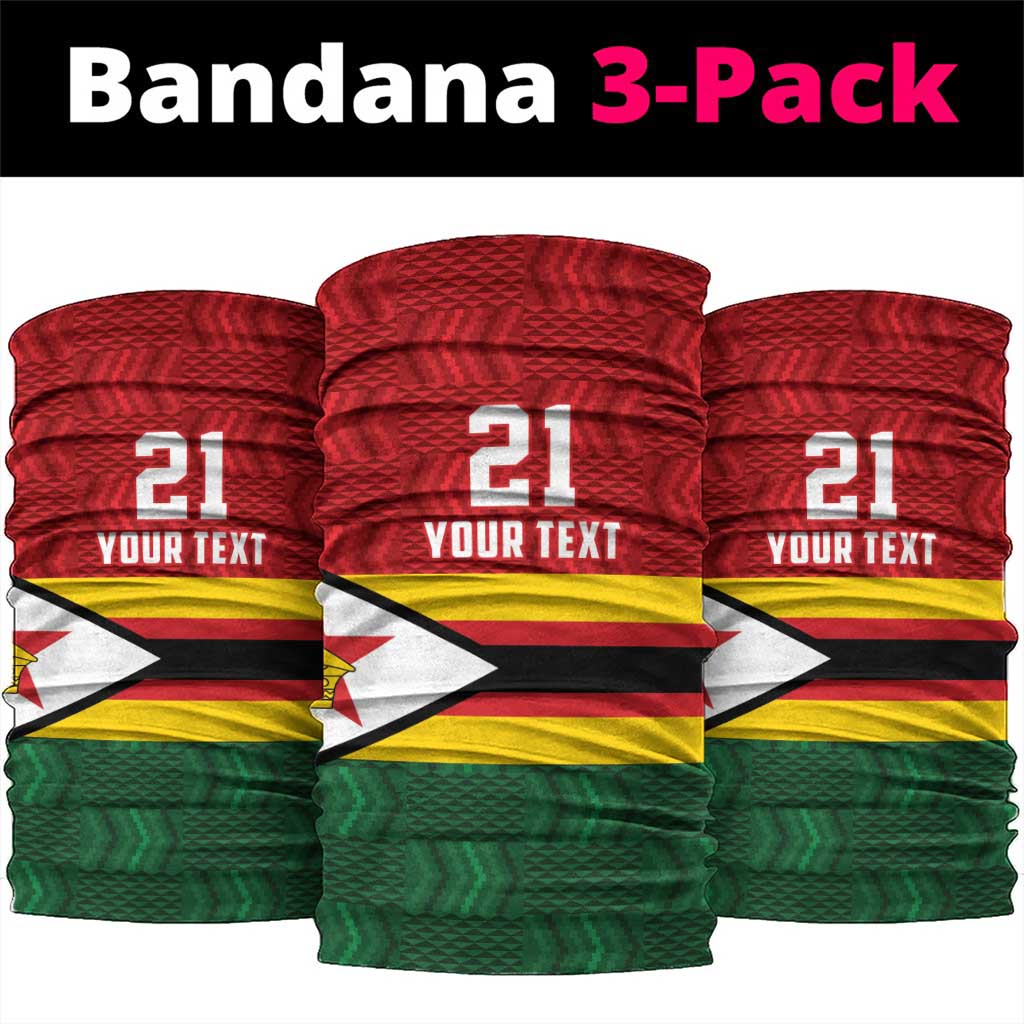Zimbabwe Cricket Custom Neck Gaiter Zimbabwean Pattern Flag Motif LT9