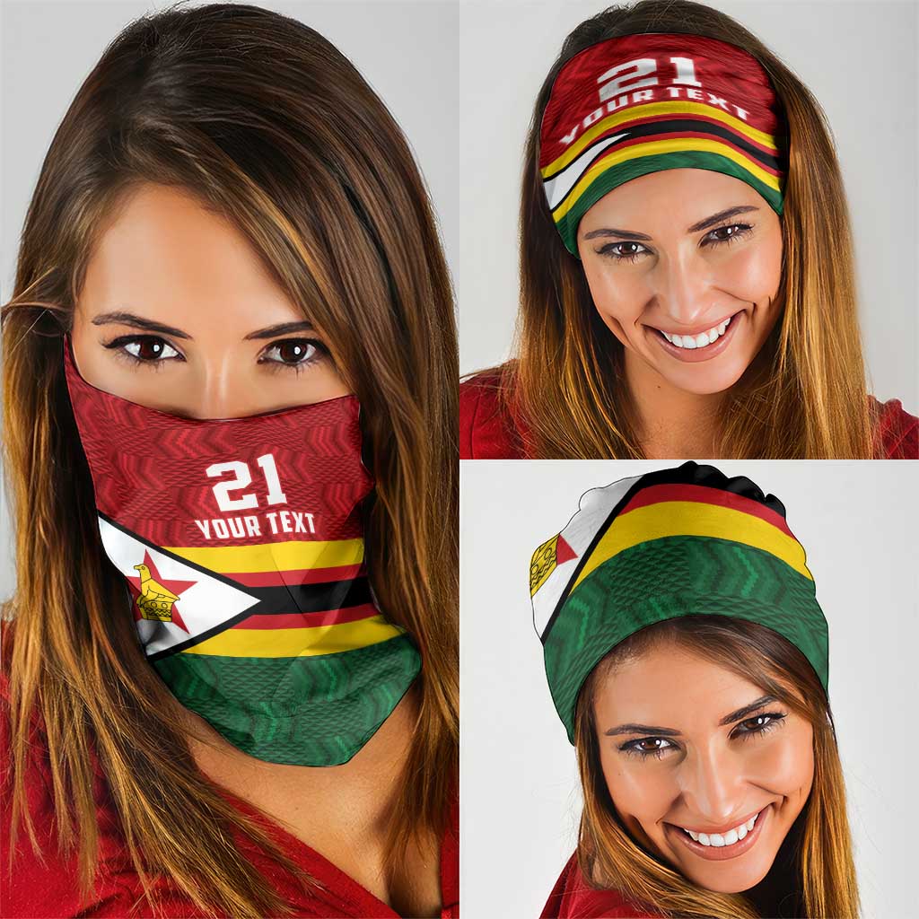 Zimbabwe Cricket Custom Neck Gaiter Zimbabwean Pattern Flag Motif LT9