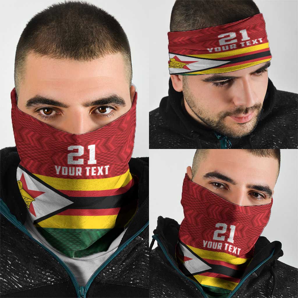 Zimbabwe Cricket Custom Neck Gaiter Zimbabwean Pattern Flag Motif LT9