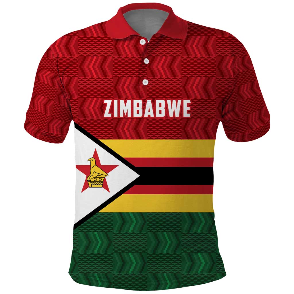 Zimbabwe Cricket Custom Polo Shirt Zimbabwean Pattern Flag Motif LT9