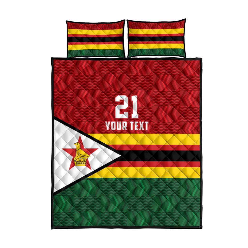Custom Africa Cricket Zimbabwe Quilt Bed Set Zimbabwean Pattern Flag Motif LT9
