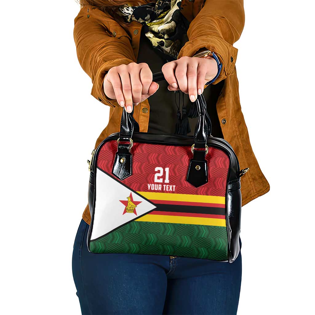 Zimbabwe Cricket Custom Shoulder Handbag Zimbabwean Pattern Flag Motif LT9