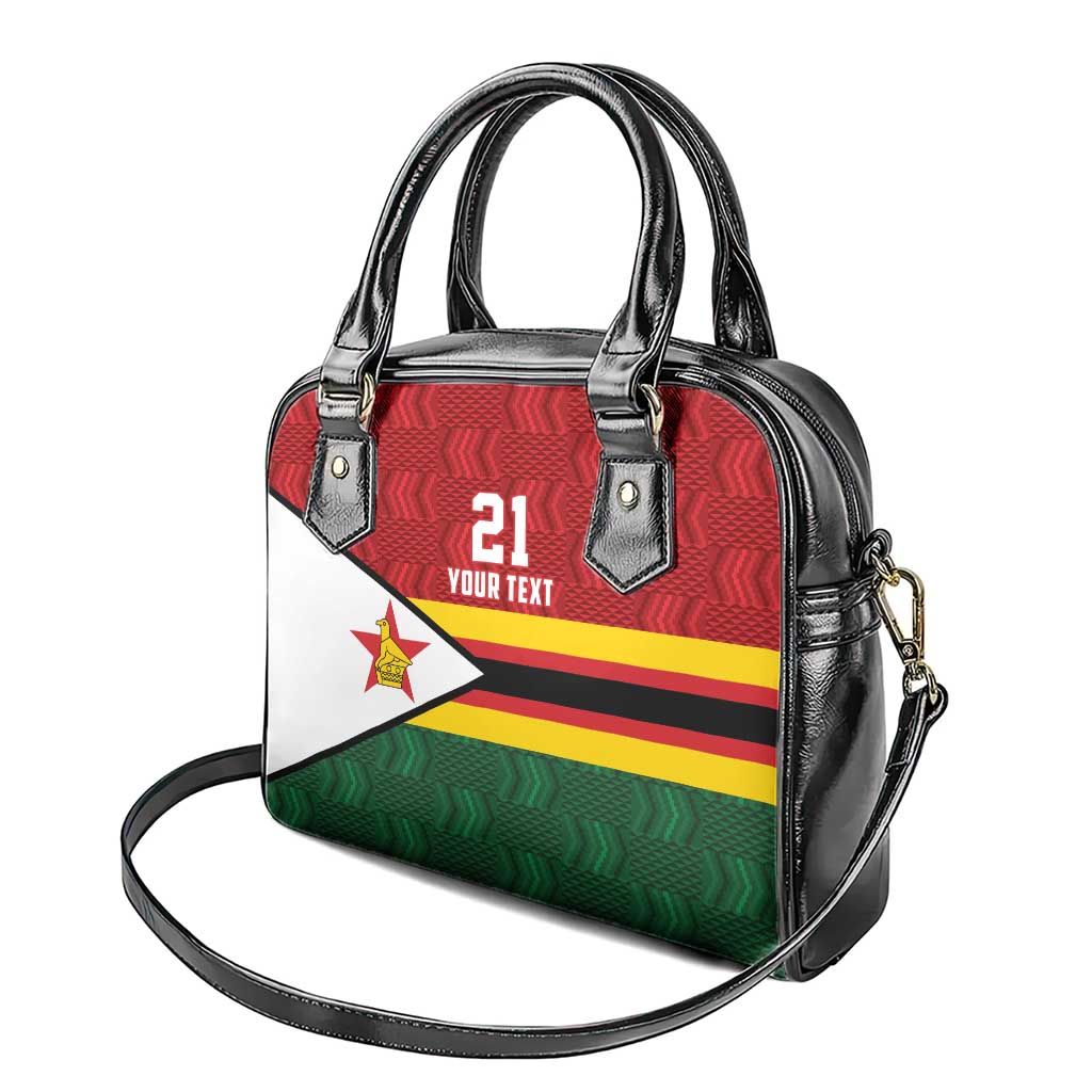 Zimbabwe Cricket Custom Shoulder Handbag Zimbabwean Pattern Flag Motif LT9