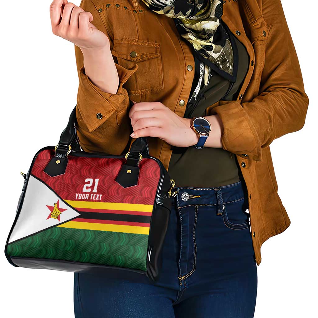 Zimbabwe Cricket Custom Shoulder Handbag Zimbabwean Pattern Flag Motif LT9