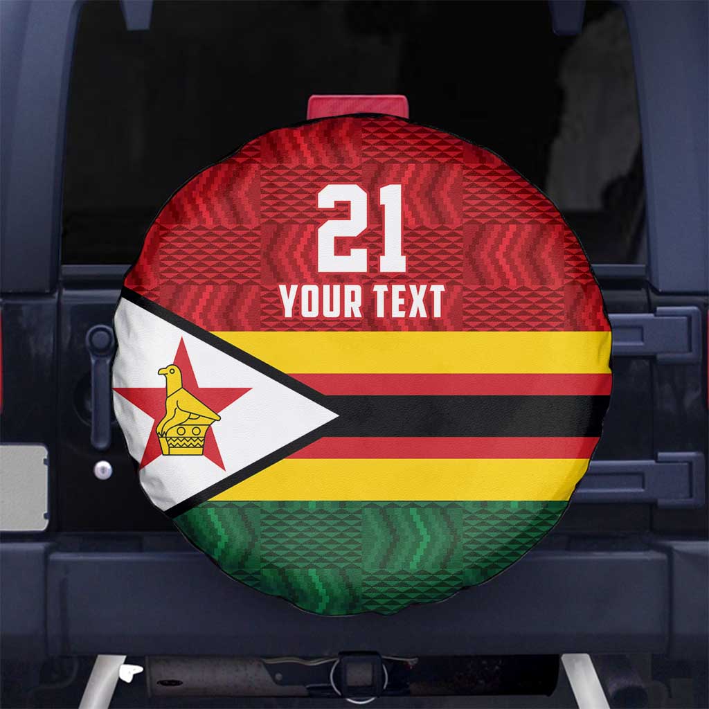 Zimbabwe Cricket Custom Spare Tire Cover Zimbabwean Pattern Flag Motif LT9