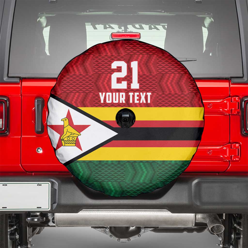 Zimbabwe Cricket Custom Spare Tire Cover Zimbabwean Pattern Flag Motif LT9