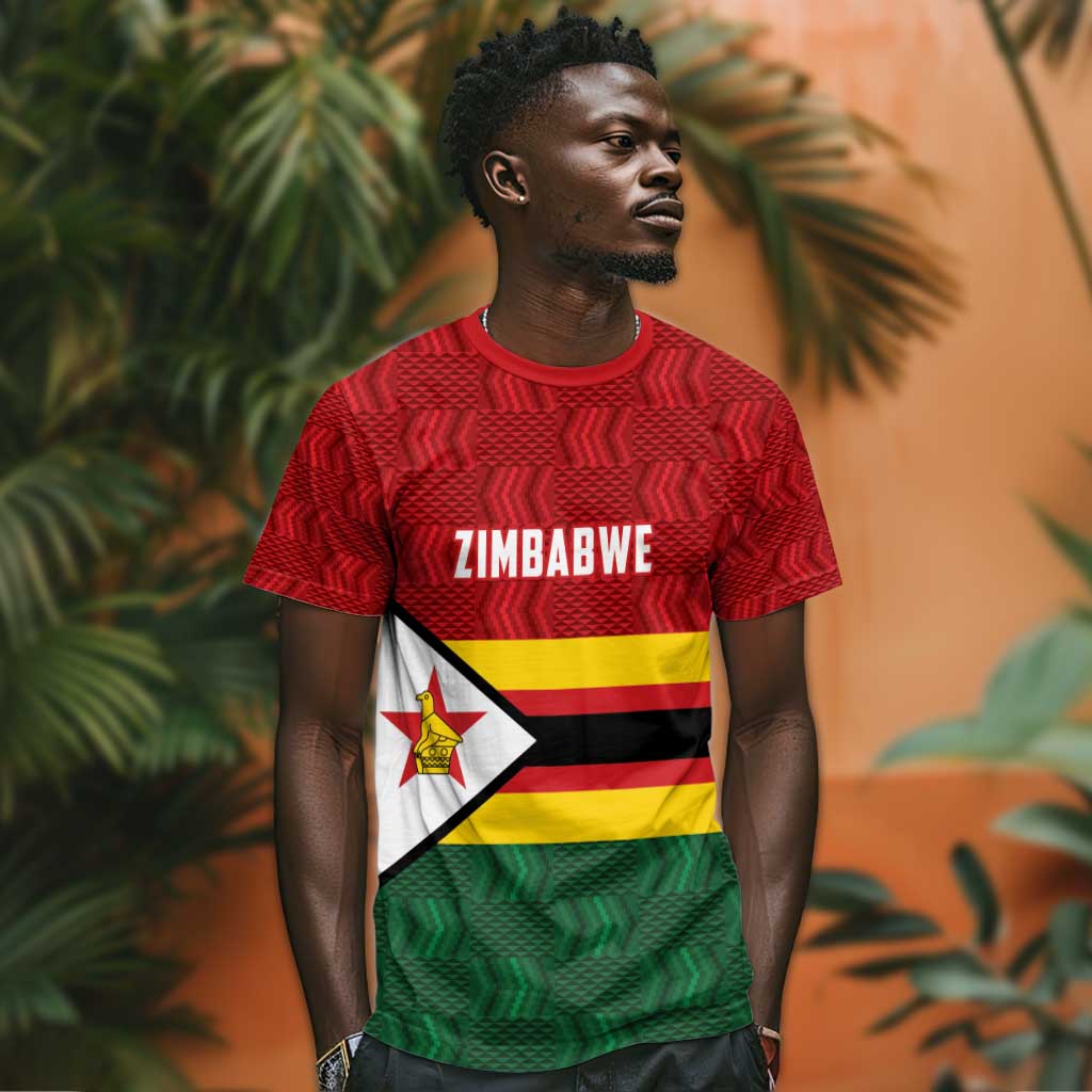 Custom Africa Cricket Zimbabwe T shirt Zimbabwean Pattern Flag Motif LT9