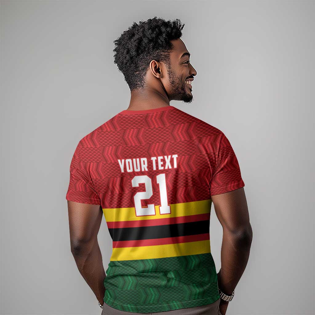 Custom Africa Cricket Zimbabwe T shirt Zimbabwean Pattern Flag Motif LT9