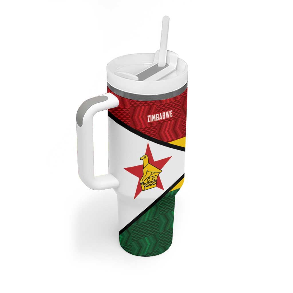 Custom Africa Cricket Zimbabwe Tumbler With Handle Zimbabwean Pattern Flag Motif LT9