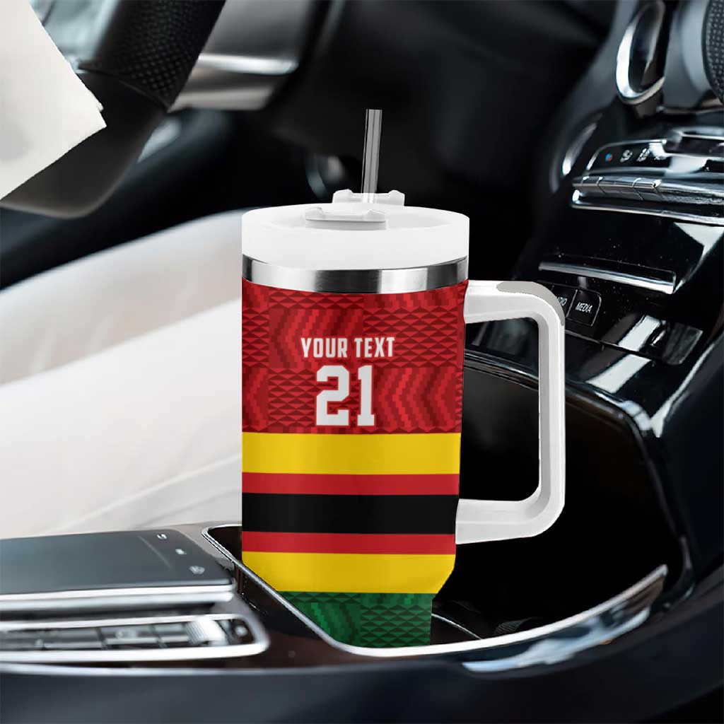 Custom Africa Cricket Zimbabwe Tumbler With Handle Zimbabwean Pattern Flag Motif LT9