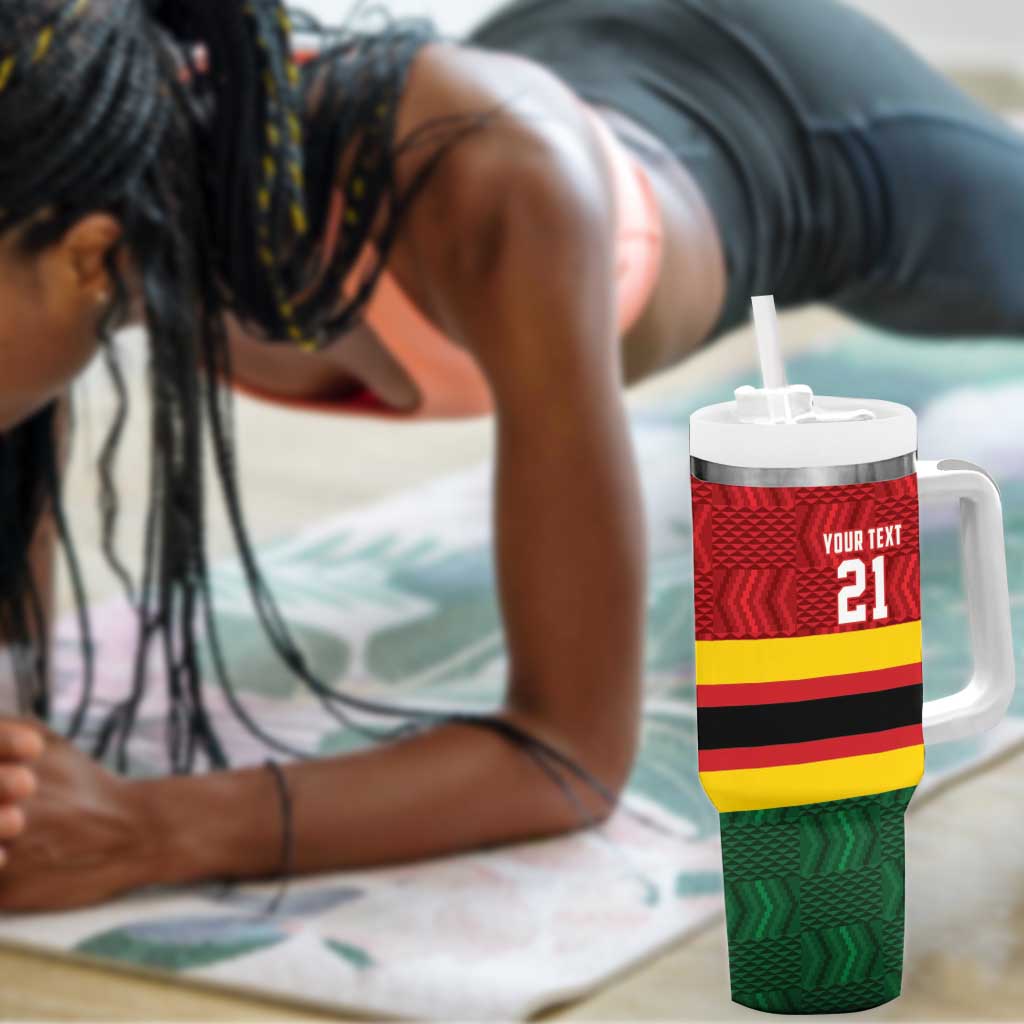 Custom Africa Cricket Zimbabwe Tumbler With Handle Zimbabwean Pattern Flag Motif LT9