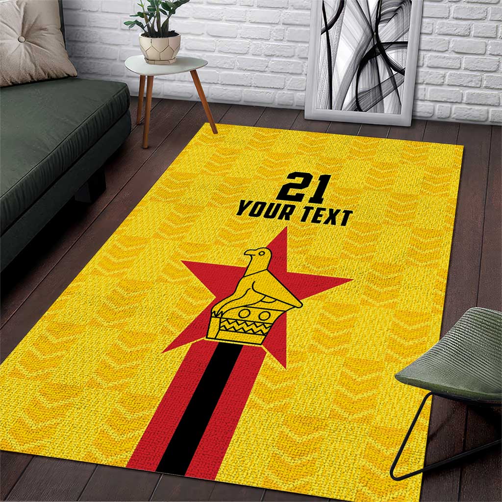 Custom Africa Football Zimbabwe Area Rug The Warriors with Zimbabwe Bird LT9