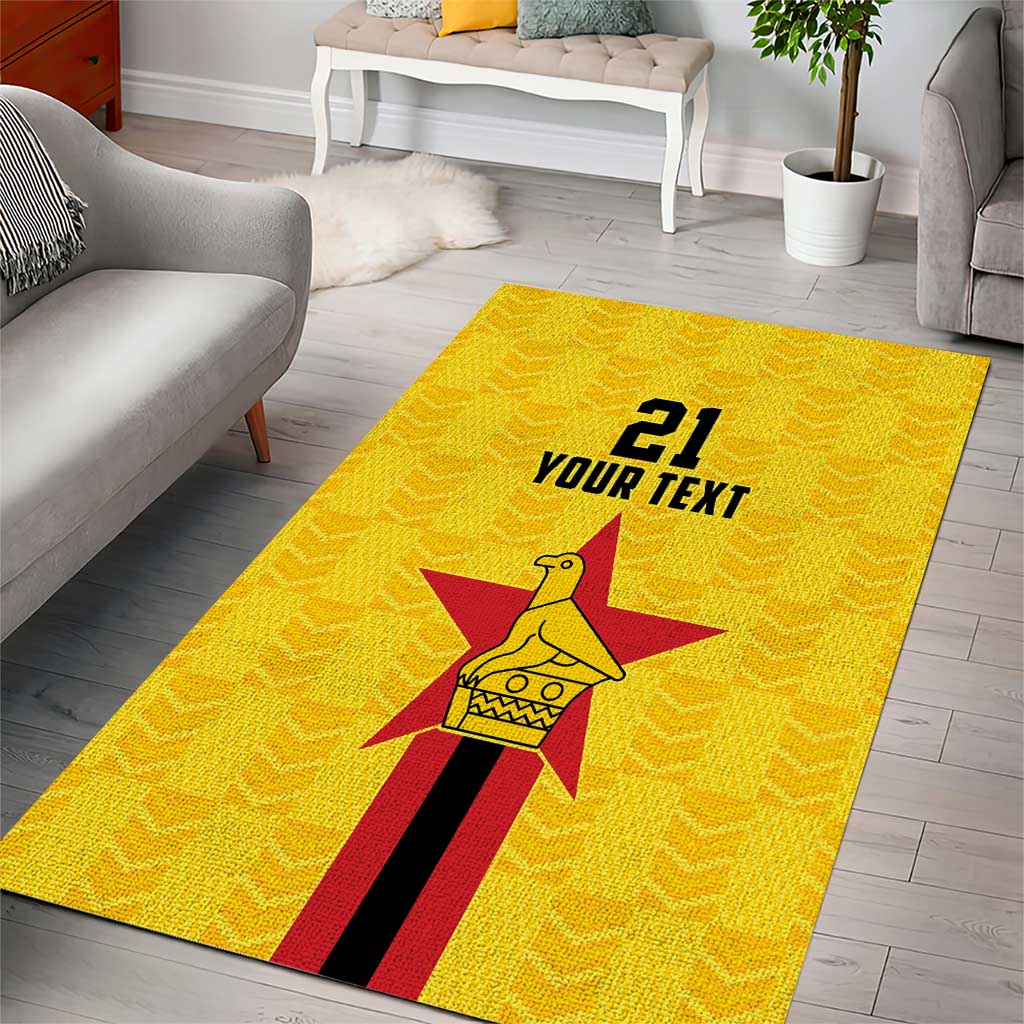 Custom Africa Football Zimbabwe Area Rug The Warriors with Zimbabwe Bird LT9