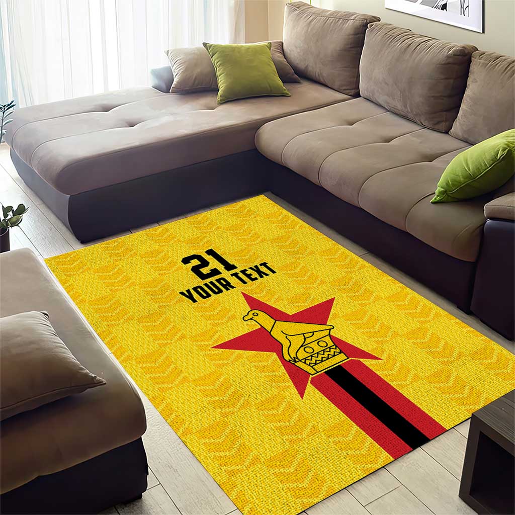 Custom Africa Football Zimbabwe Area Rug The Warriors with Zimbabwe Bird LT9