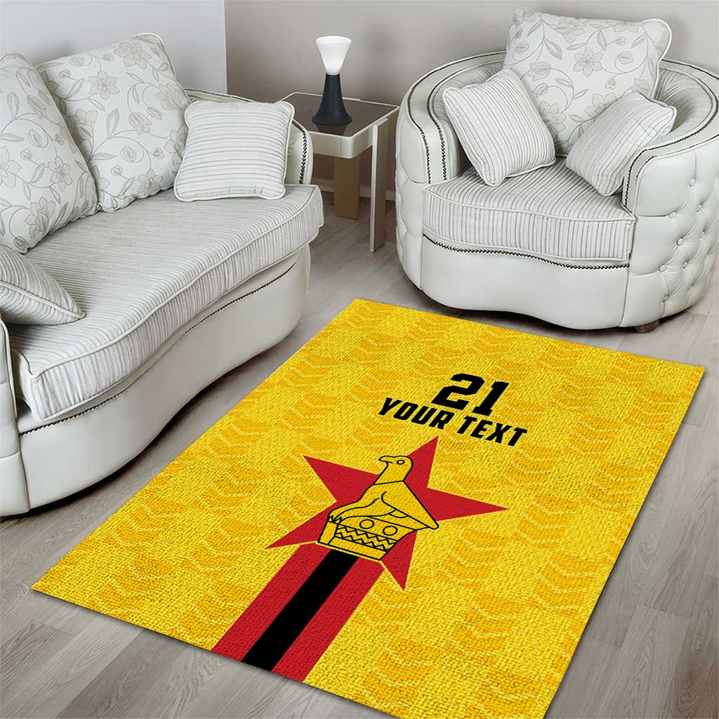 Custom Africa Football Zimbabwe Area Rug The Warriors with Zimbabwe Bird LT9