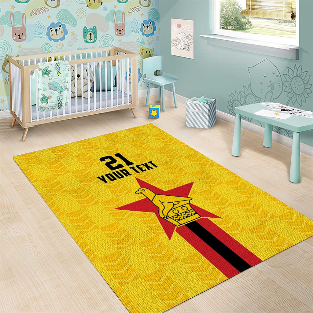 Custom Africa Football Zimbabwe Area Rug The Warriors with Zimbabwe Bird LT9