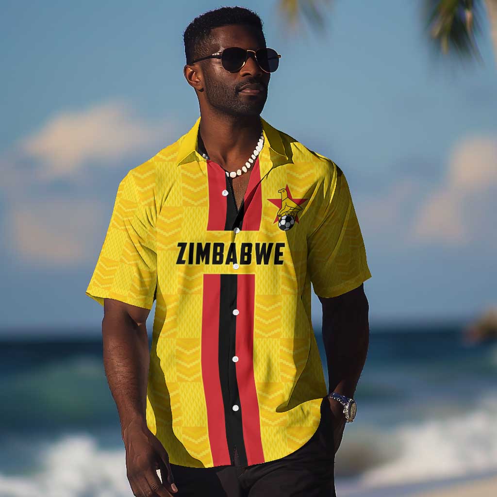 Custom Africa Football Zimbabwe Hawaiian Shirt The Warriors with Zimbabwe Bird LT9