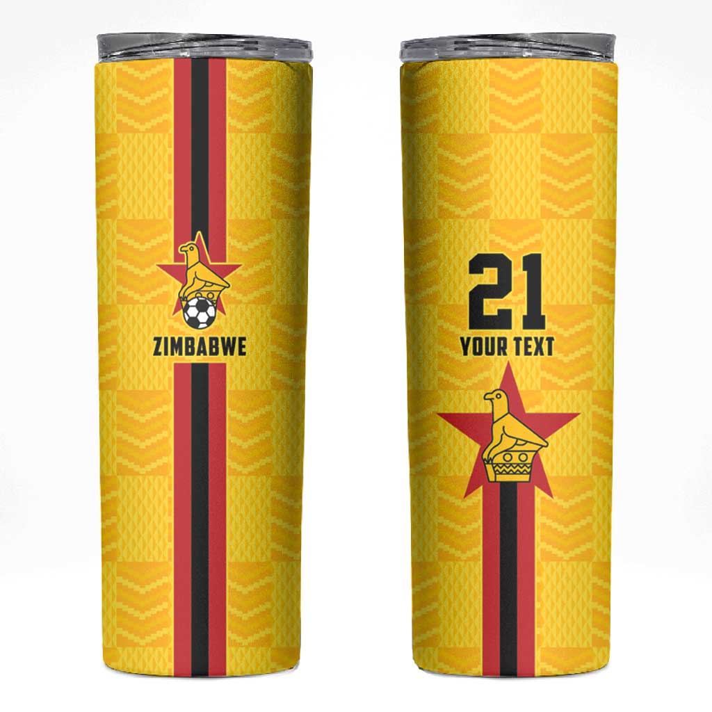 Custom Africa Football Zimbabwe Skinny Tumbler The Warriors with Zimbabwe Bird LT9