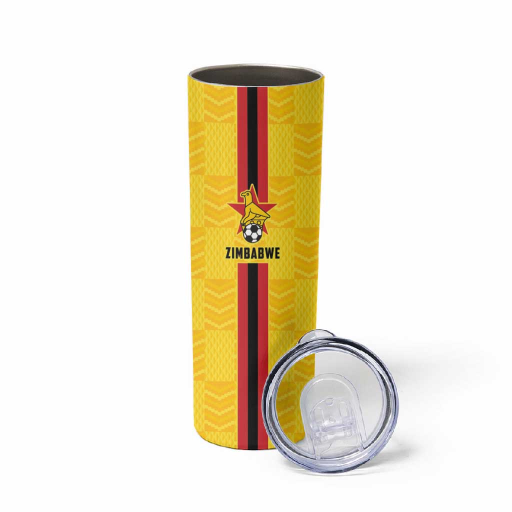 Custom Africa Football Zimbabwe Skinny Tumbler The Warriors with Zimbabwe Bird LT9