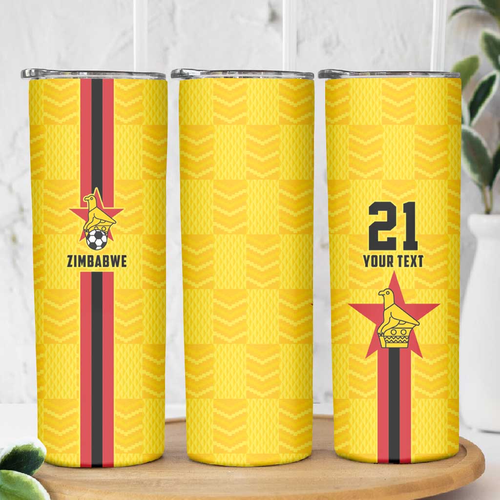 Custom Africa Football Zimbabwe Skinny Tumbler The Warriors with Zimbabwe Bird LT9