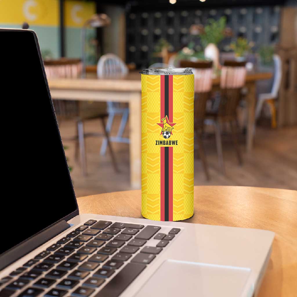 Custom Africa Football Zimbabwe Skinny Tumbler The Warriors with Zimbabwe Bird LT9