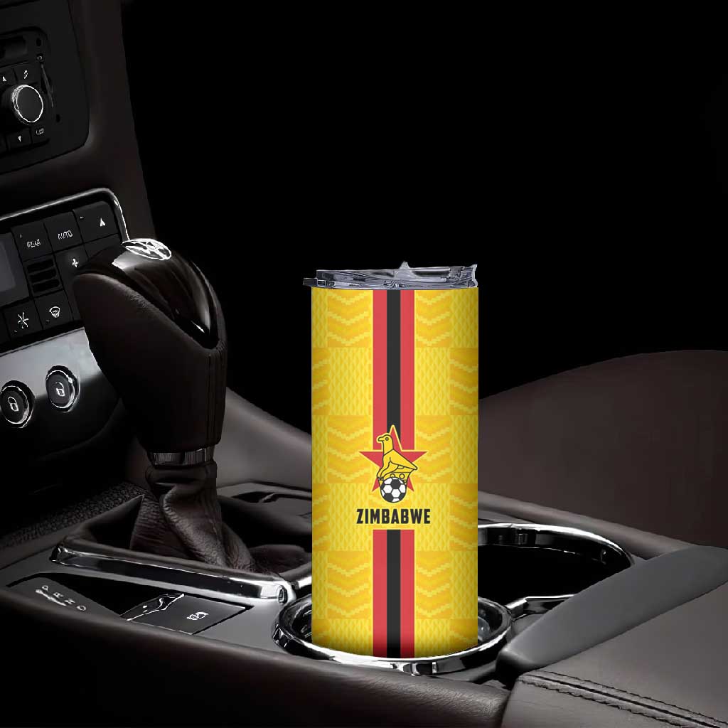 Custom Africa Football Zimbabwe Skinny Tumbler The Warriors with Zimbabwe Bird LT9