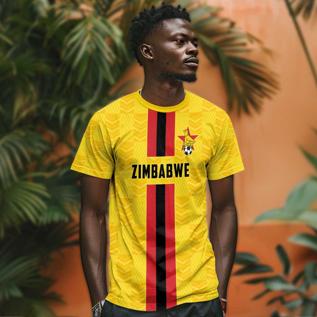 Custom Africa Football Zimbabwe T shirt The Warriors with Zimbabwe Bird LT9