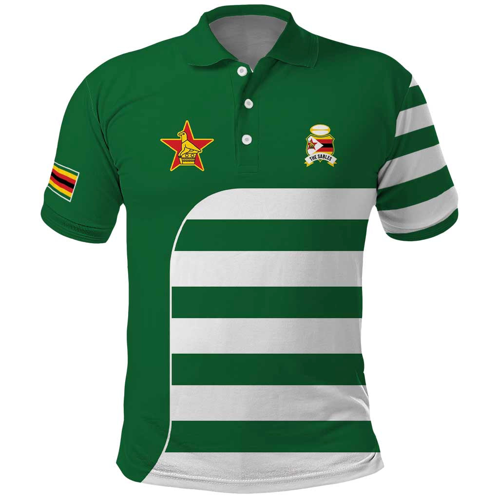 Zimbabwe Rugby Polo Shirt One For The History Sables LT9