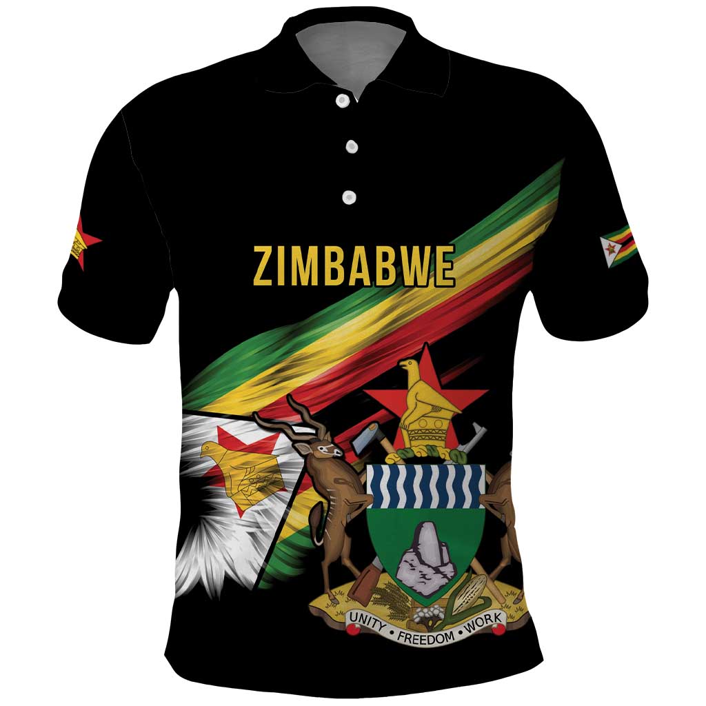 Zimbabwe Wings Flag Polo Shirt Proudly Zimbabwean LT9