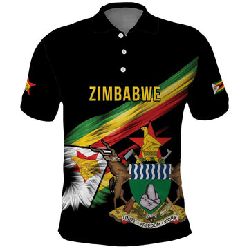 Zimbabwe Wings Flag Polo Shirt Proudly Zimbabwean LT9
