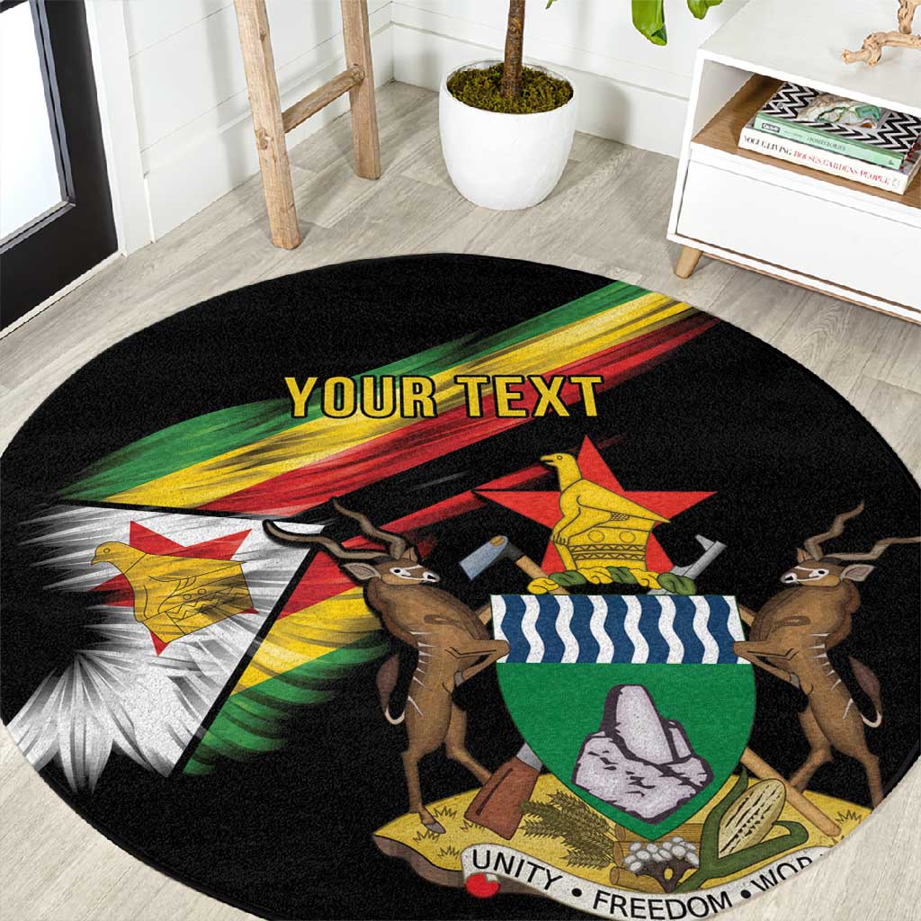 Zimbabwe Wings Flag Round Carpet Proudly Zimbabwean LT9