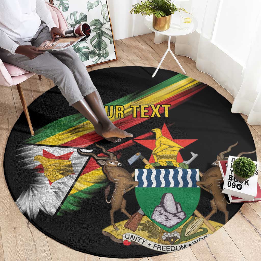 Zimbabwe Wings Flag Round Carpet Proudly Zimbabwean LT9