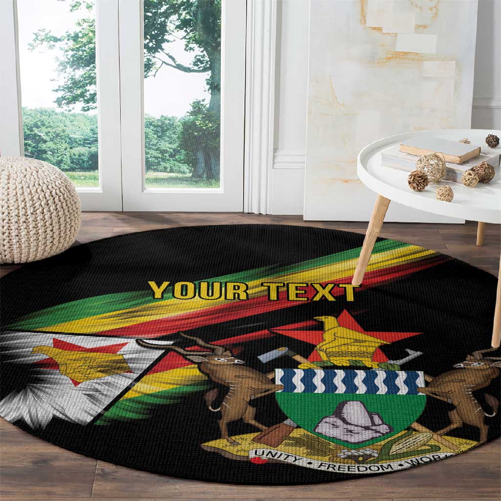 Zimbabwe Wings Flag Round Carpet Proudly Zimbabwean LT9