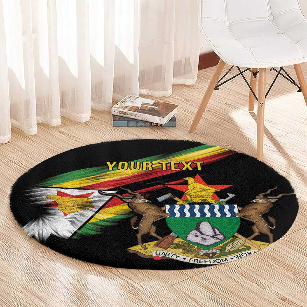Zimbabwe Wings Flag Round Carpet Proudly Zimbabwean LT9
