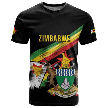 Zimbabwe Wings Flag T shirt Proudly Zimbabwean LT9