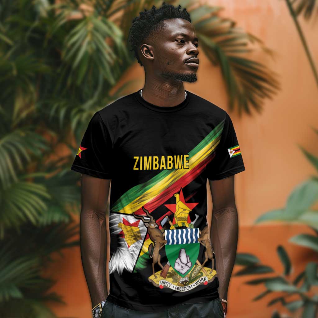 Zimbabwe Wings Flag T shirt Proudly Zimbabwean LT9