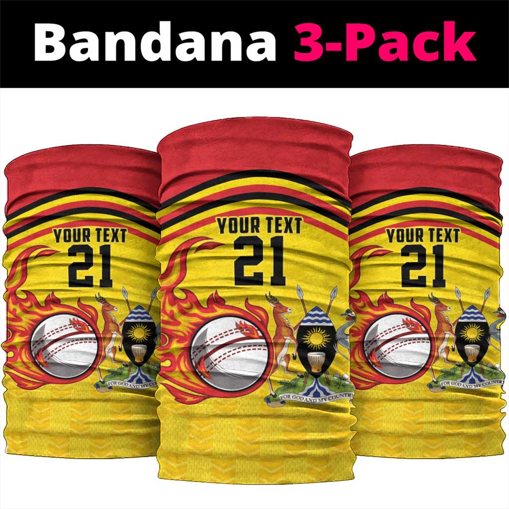 Uganda Cricket Custom Neck Gaiter Cranes Cricket Ball Fire LT9
