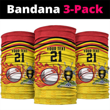 Uganda Cricket Custom Neck Gaiter Cranes Cricket Ball Fire LT9