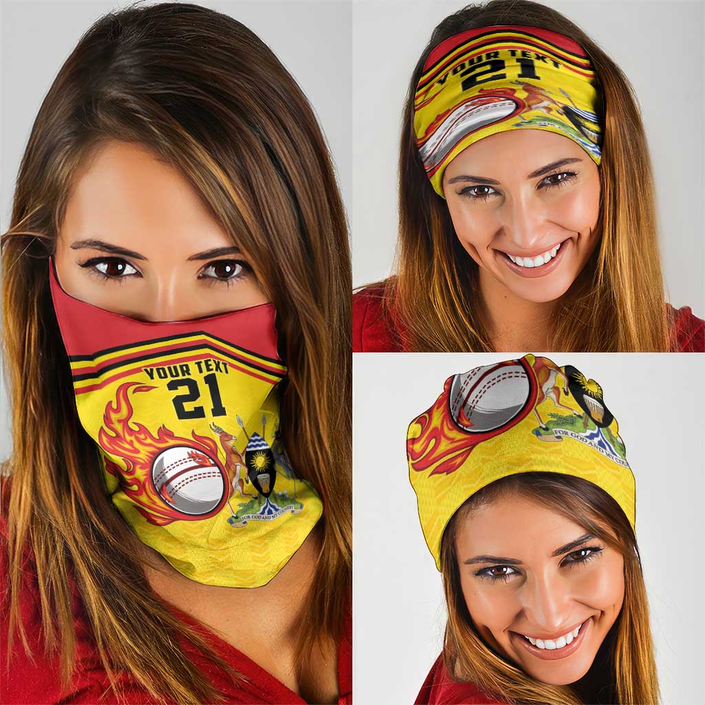 Uganda Cricket Custom Neck Gaiter Cranes Cricket Ball Fire LT9