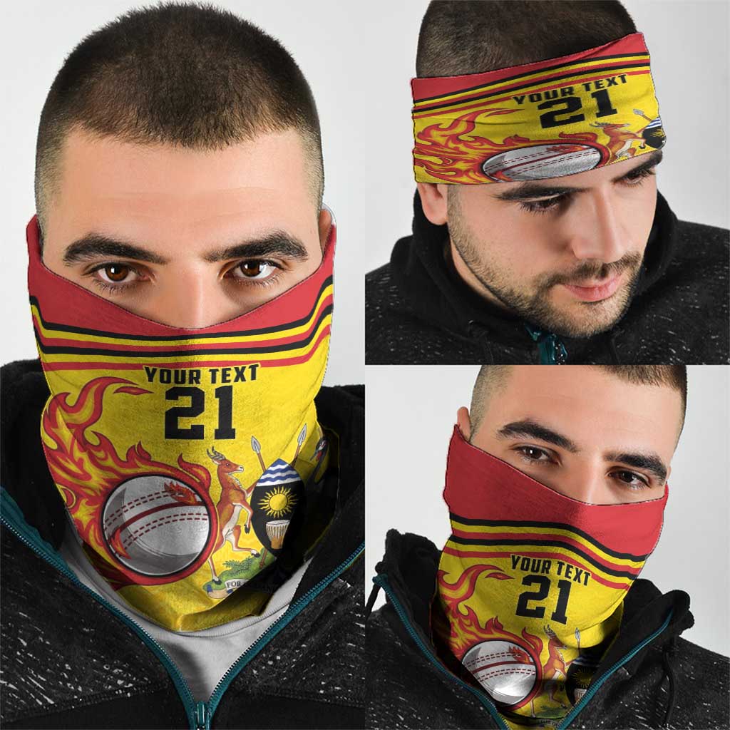 Uganda Cricket Custom Neck Gaiter Cranes Cricket Ball Fire LT9