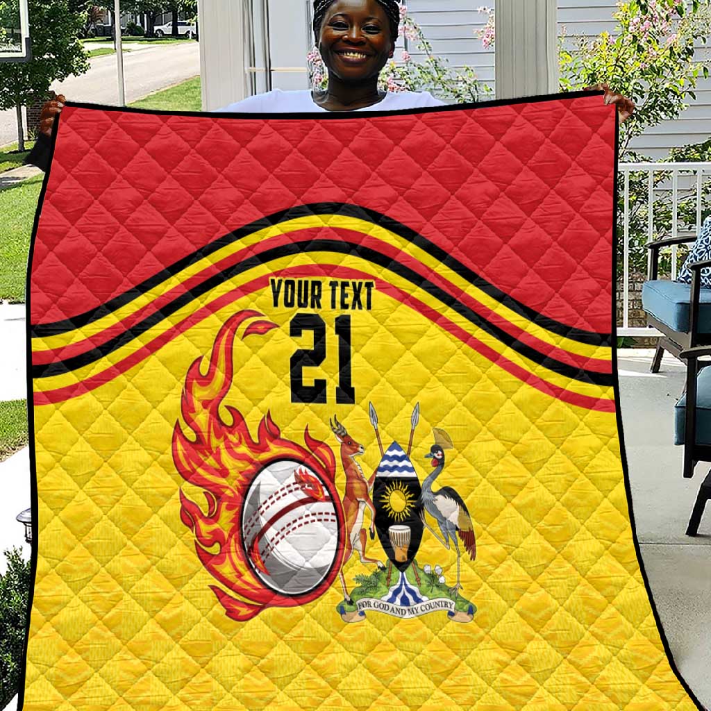 Custom Africa Cricket Uganda Quilt Cranes Cricket Ball Fire LT9