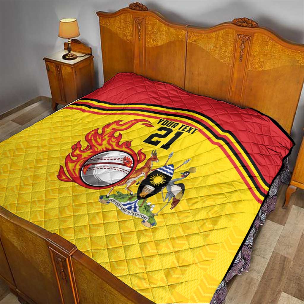 Custom Africa Cricket Uganda Quilt Cranes Cricket Ball Fire LT9