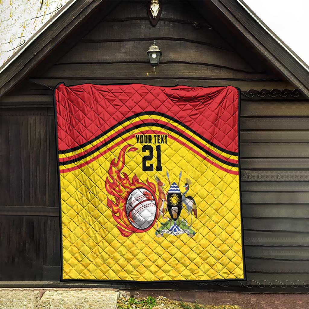Custom Africa Cricket Uganda Quilt Cranes Cricket Ball Fire LT9